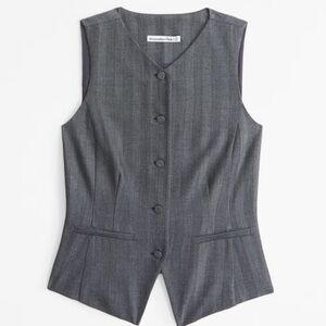 Abercrombie Grey Pinstripe Vest
